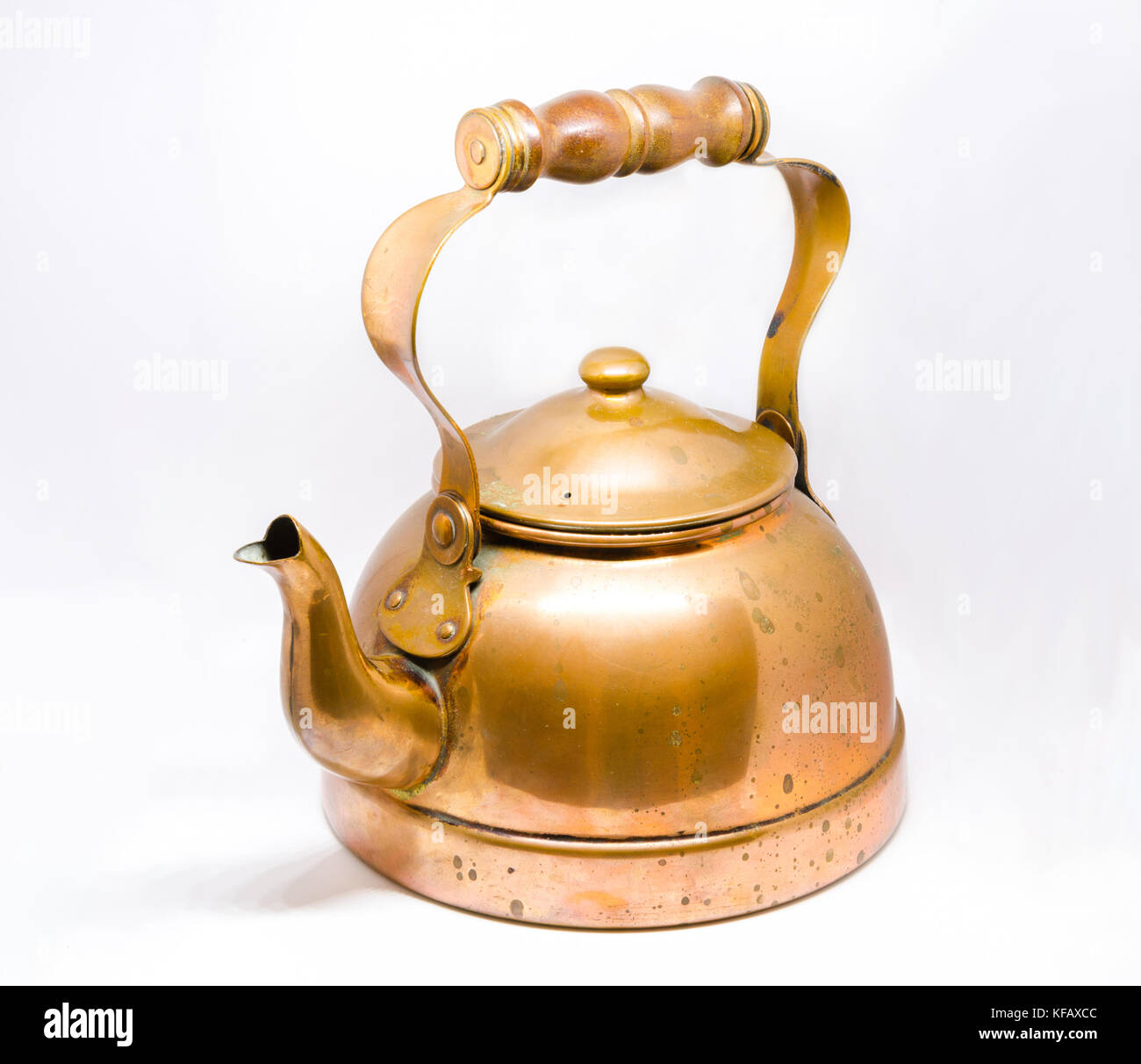 An antique brass copper kettle Stock Photo Alamy