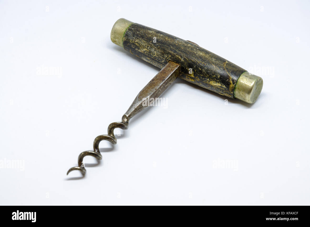Close-up view of an old corkscrew Stock Photo - Alamy