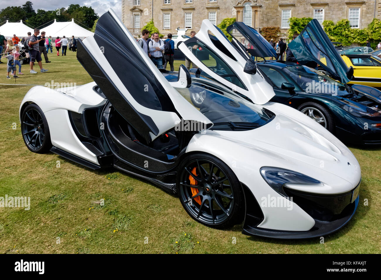 A McLaren P1 plugin hybrid sports car at the Wilton Classic Supercar