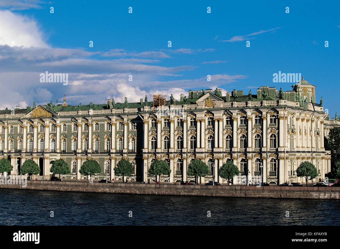 Russia, Central Saint Petersburg (UNESCO World Heritage List, 1990). Winter Palace, 1754-1762. Architect Bartolomeo Francesco Rastrelli Stock Photo
