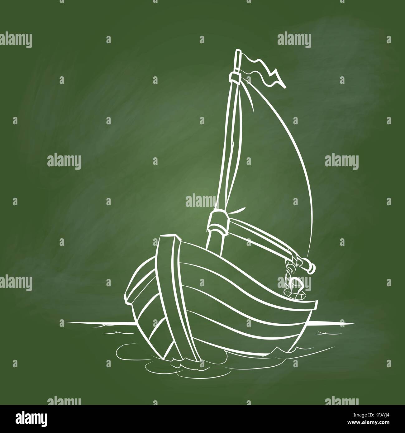 Hand drawing Boat Cartoon on textured green board. for Education Concept,  Vector Illustration, drawing with chalk on greenboard Stock Vector Image &  Art - Alamy
