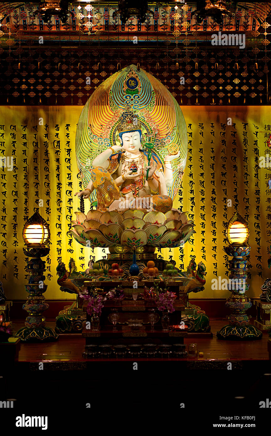 Buddhas inside the Buddha Tooth Relic Temple, Chinatown, Singapore