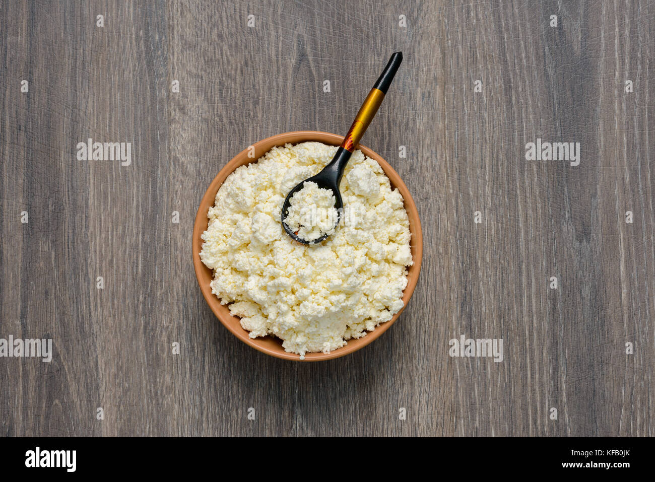 Cottage cheese on the plate Stock Photo