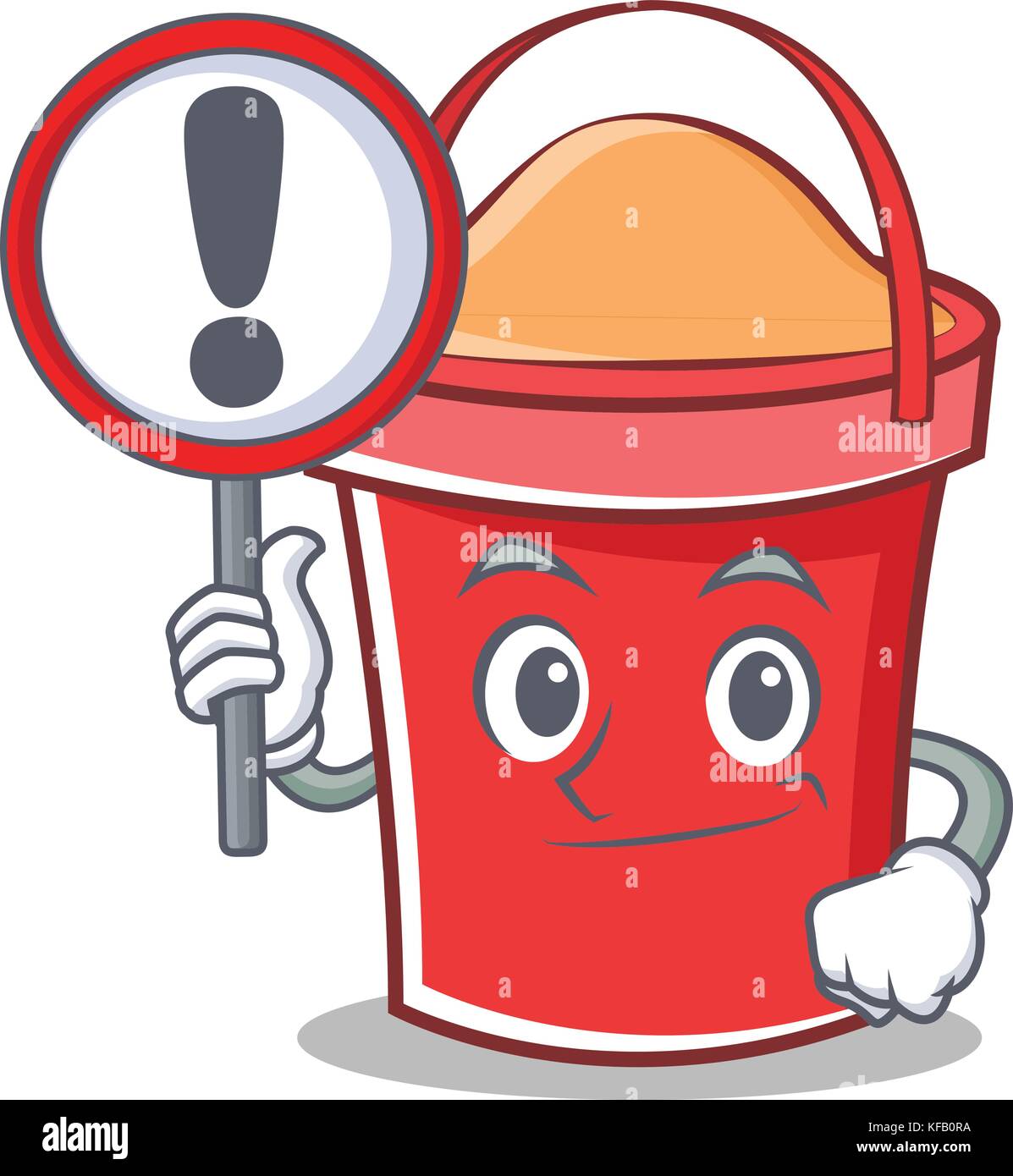 With sign bucket character cartoon style Stock Vector Image & Art Alamy