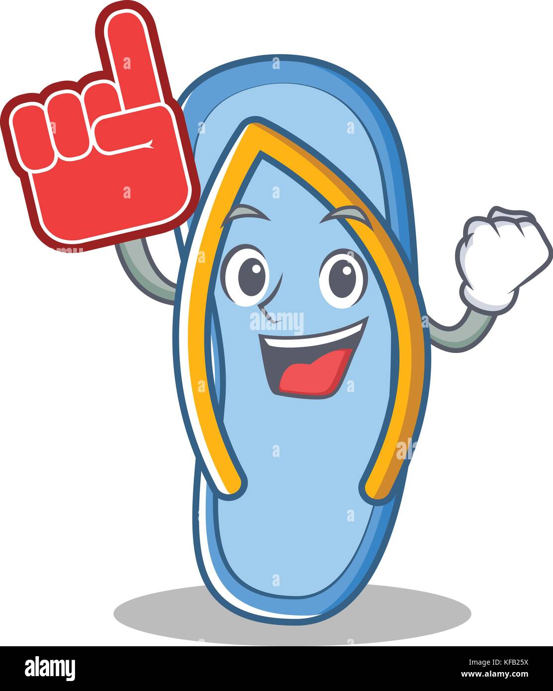 Foam finger flip flops character cartoon Stock Vector Image & Art - Alamy