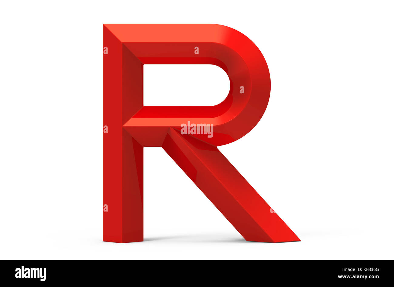 3D render red beveled alphabet R, retro 3D font design Stock Photo - Alamy