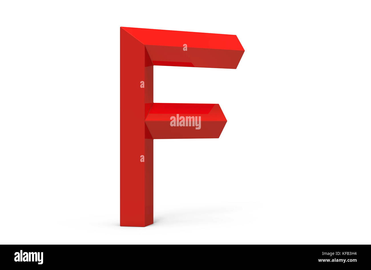 3D render red beveled alphabet F, retro 3D font design Stock Photo - Alamy