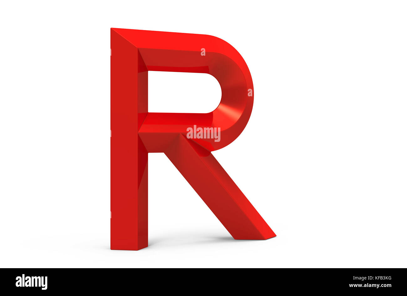 3D render red beveled alphabet R, retro 3D font design Stock Photo - Alamy