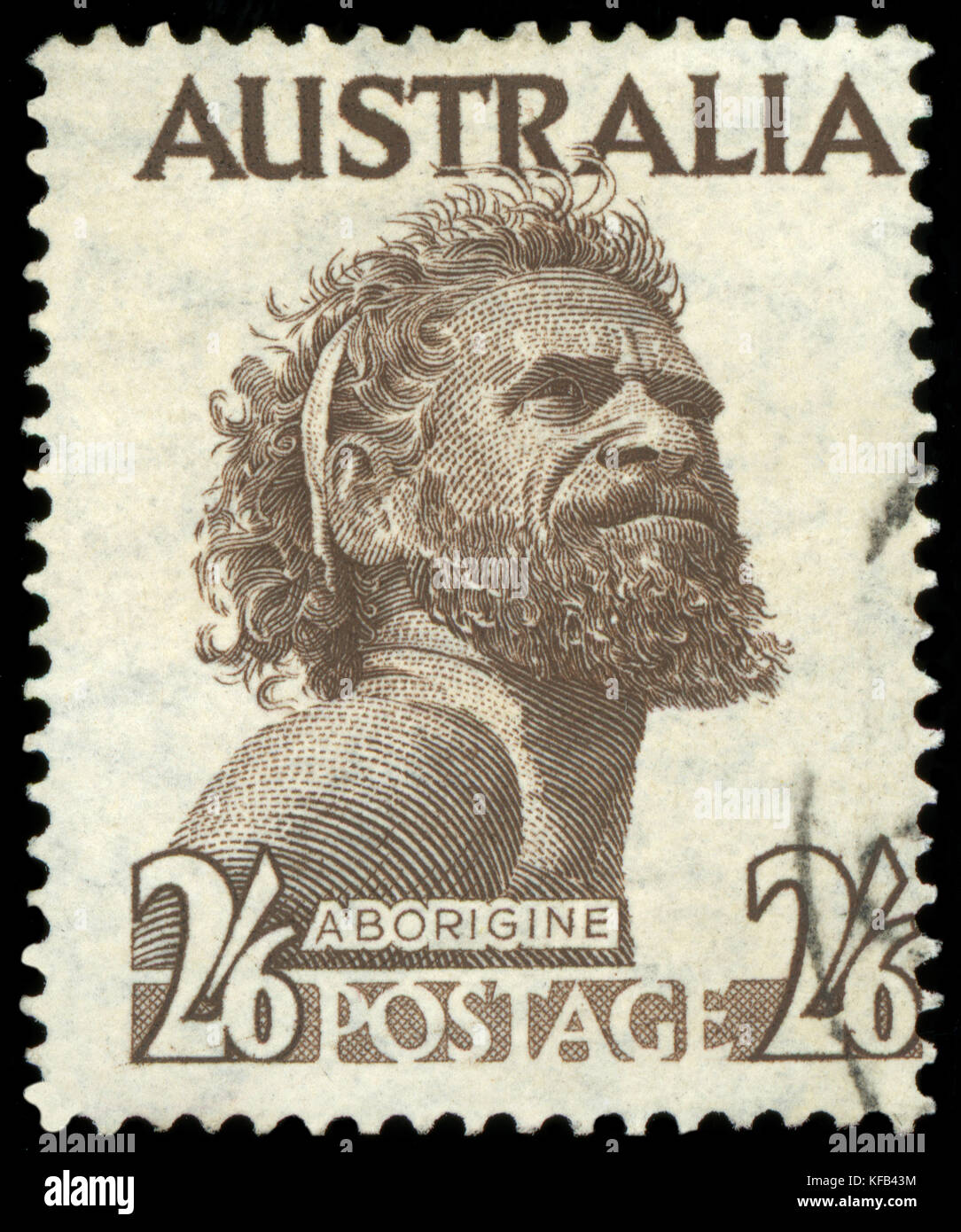 Postage stamp of Australian Aborigine Stock Photo