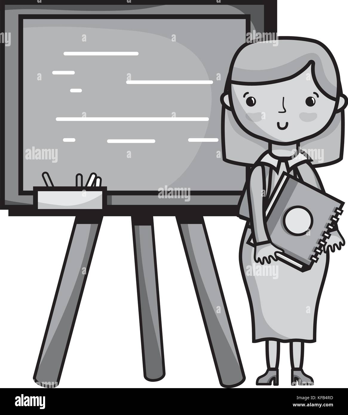 grayscale teacher teaching class lesson in the backcoard Stock Vector ...