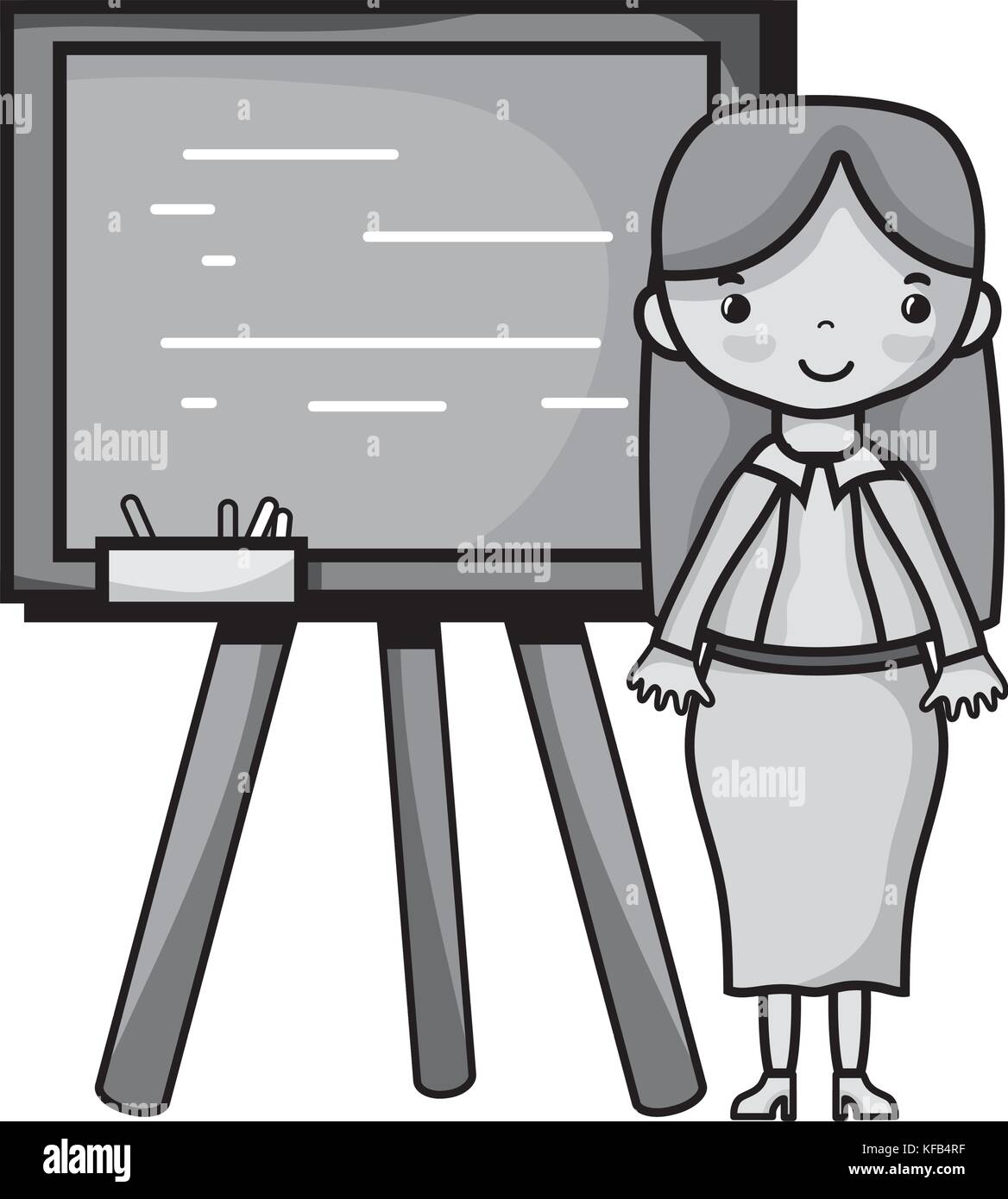 grayscale teacher teaching class lesson in the backcoard Stock Vector ...