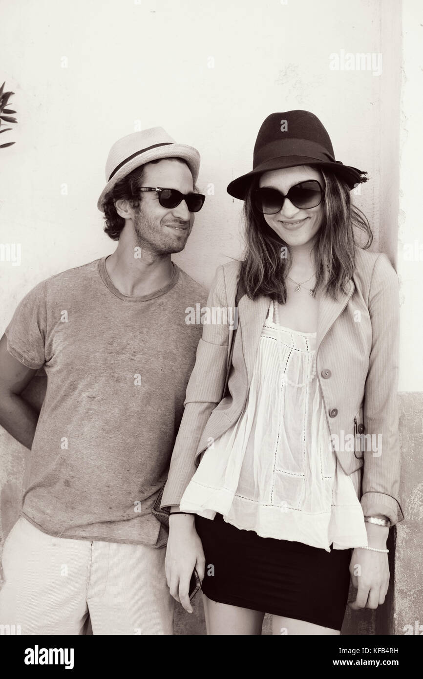 USA, California, Malibu, portrait of a couple at the Cross Creek Road mall Stock Photo Alamy