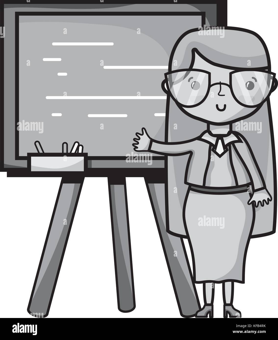 grayscale teacher teaching class lesson in the backcoard Stock Vector ...