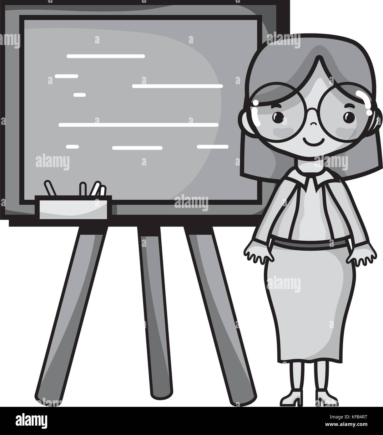 grayscale teacher teaching class lesson in the backcoard Stock Vector ...