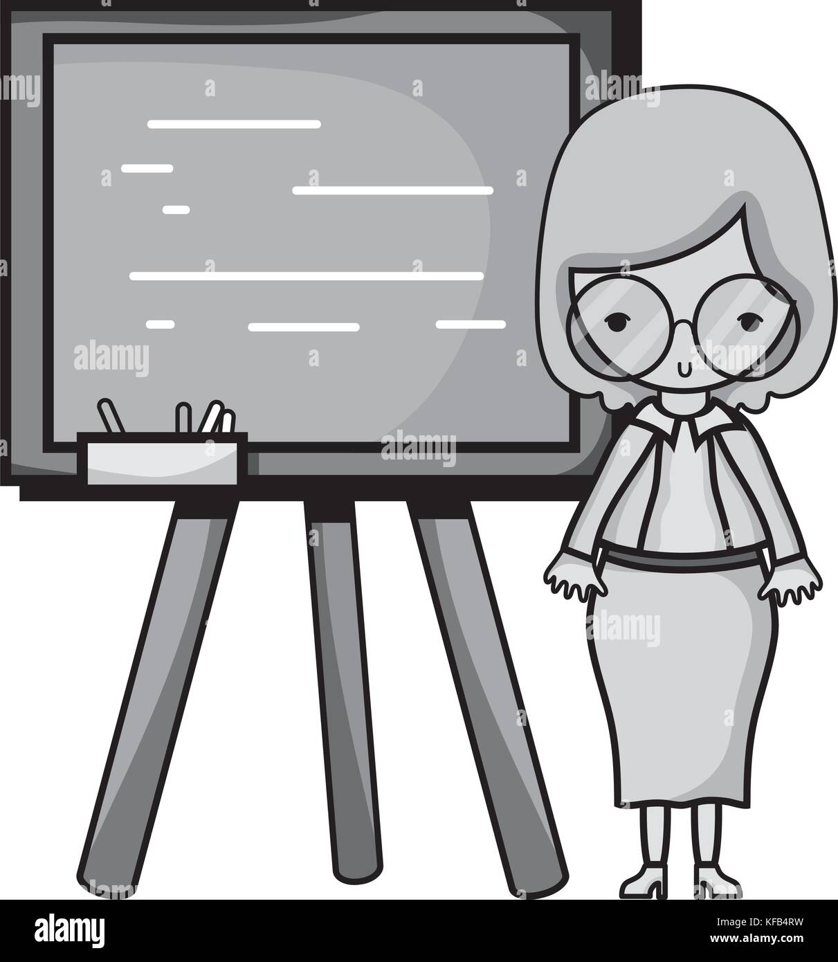 grayscale teacher teaching class lesson in the backcoard Stock Vector ...