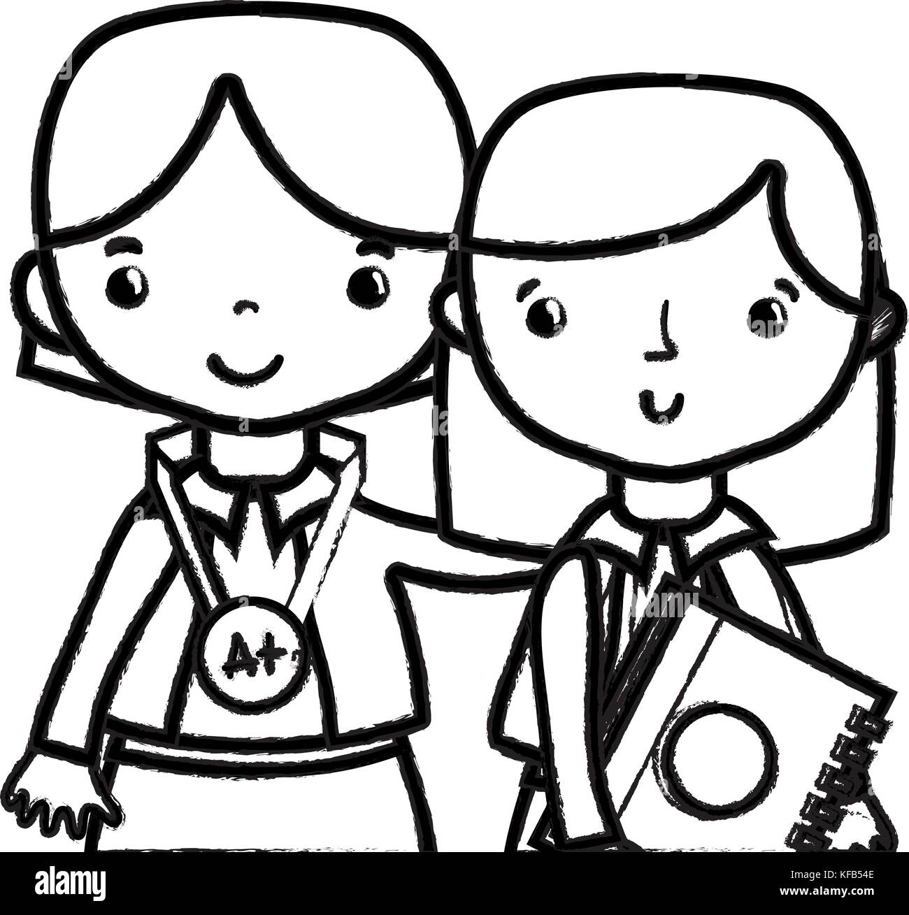 figure teacher with student to class education lesson Stock Vector ...