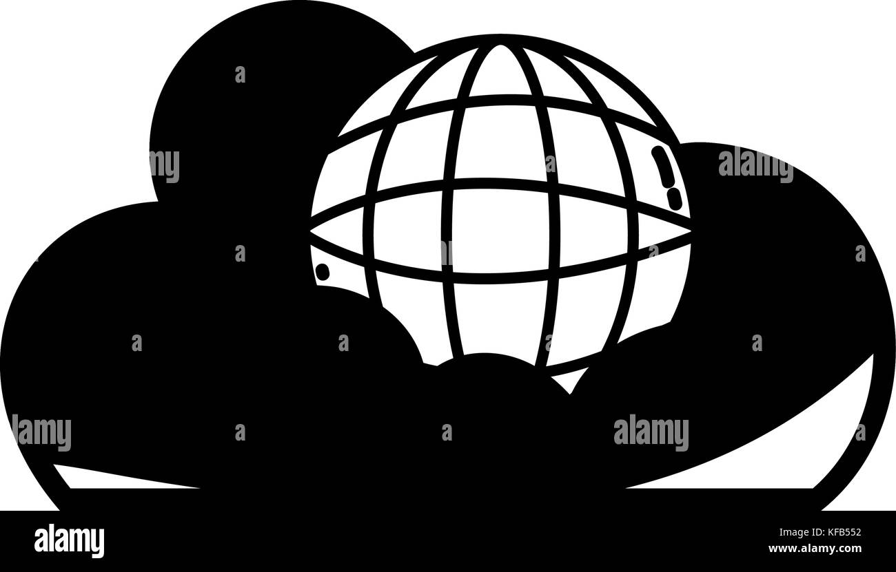 contour cloud data with global connection server Stock Vector Image ...