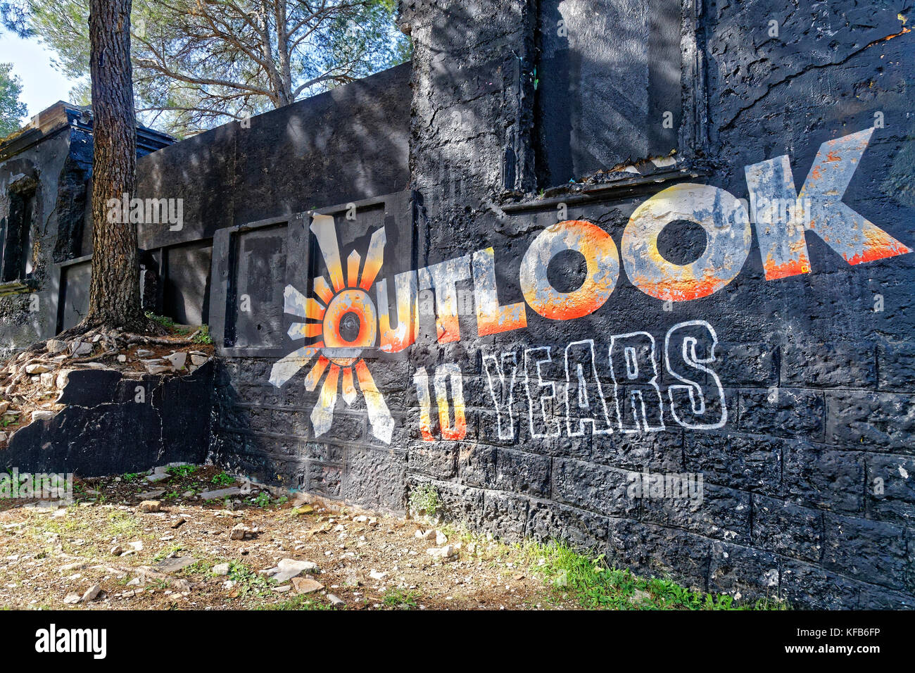 PULA, CROATIA - OCTOBER 23, 2017: The Outlook Festival is celebrating 10 years at the beautiful Fort Punta Christo, Pula in Croatia Stock Photo