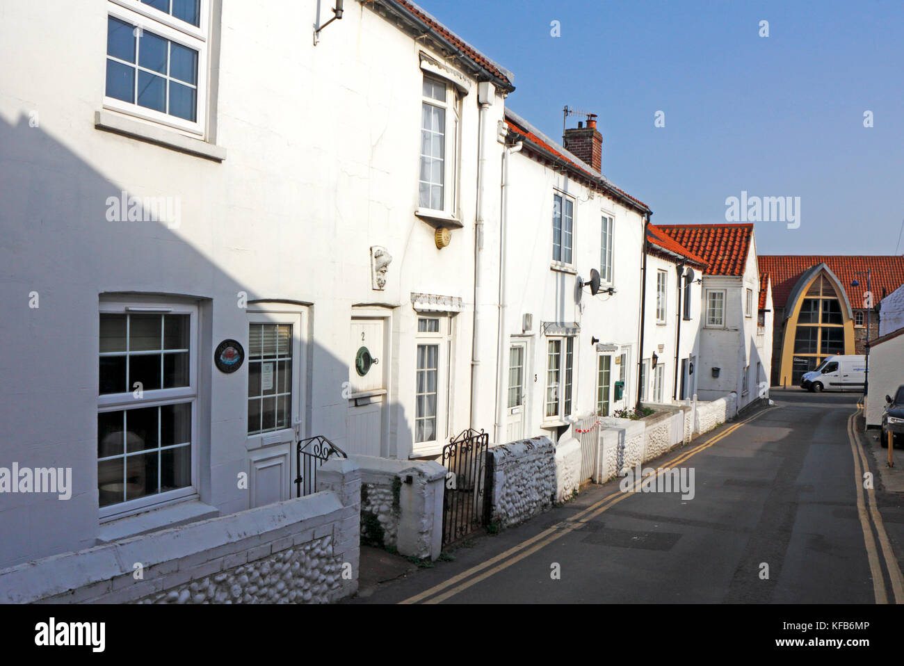 A Terrace Of Old Cottages Near The Seafront In The North Norfolk