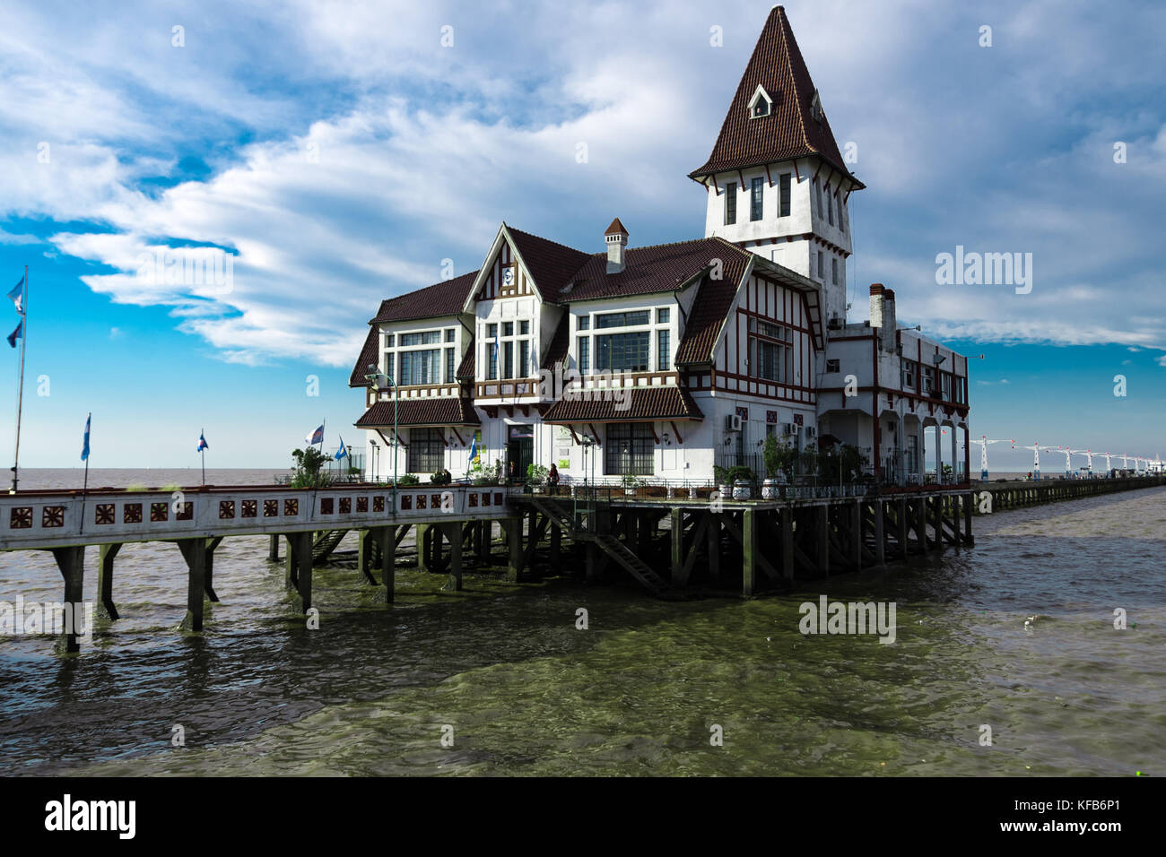 Lovely house by the pier Stock Photo
