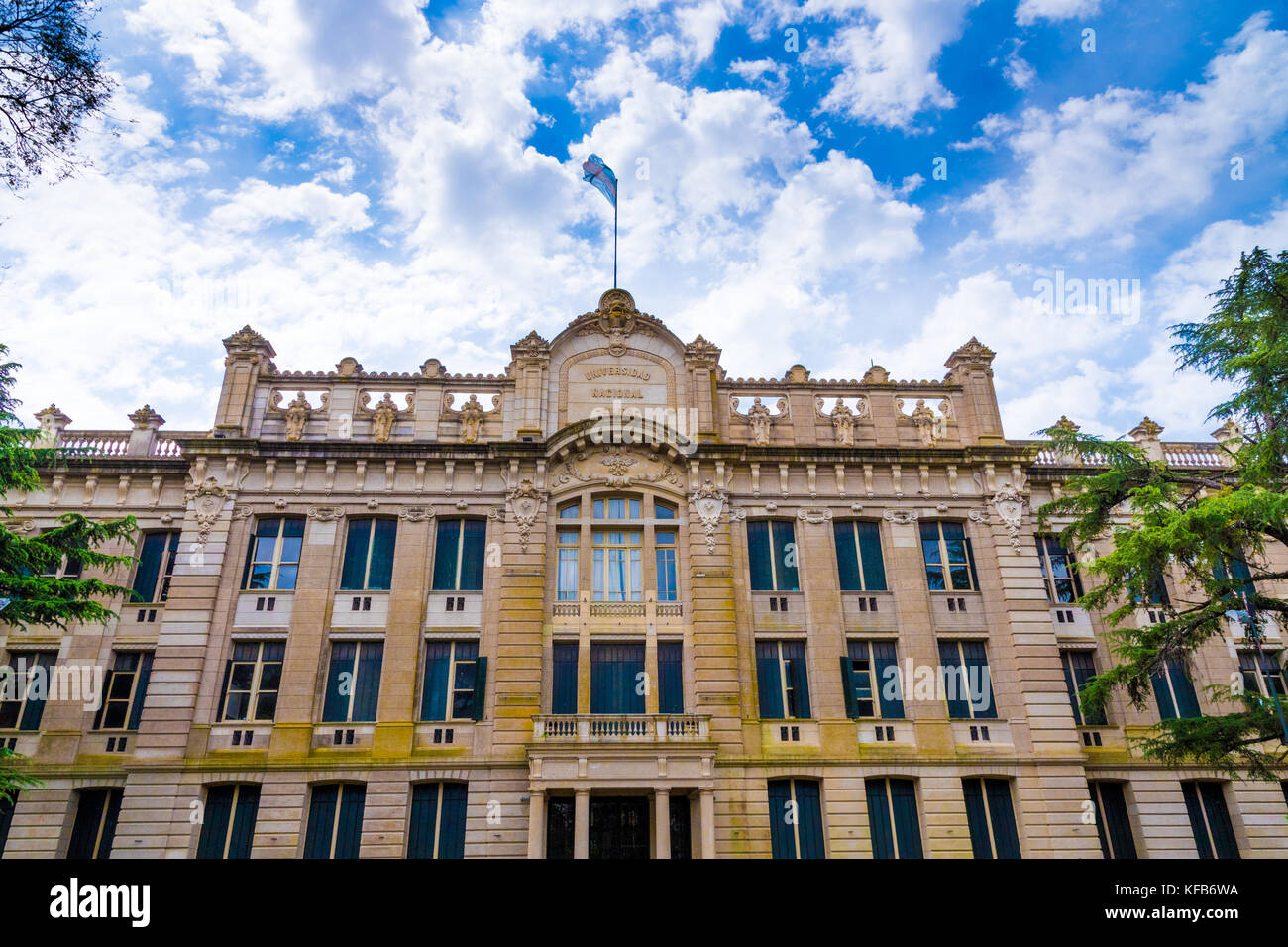 La Plata university facade and beautiful sky Stock Photo