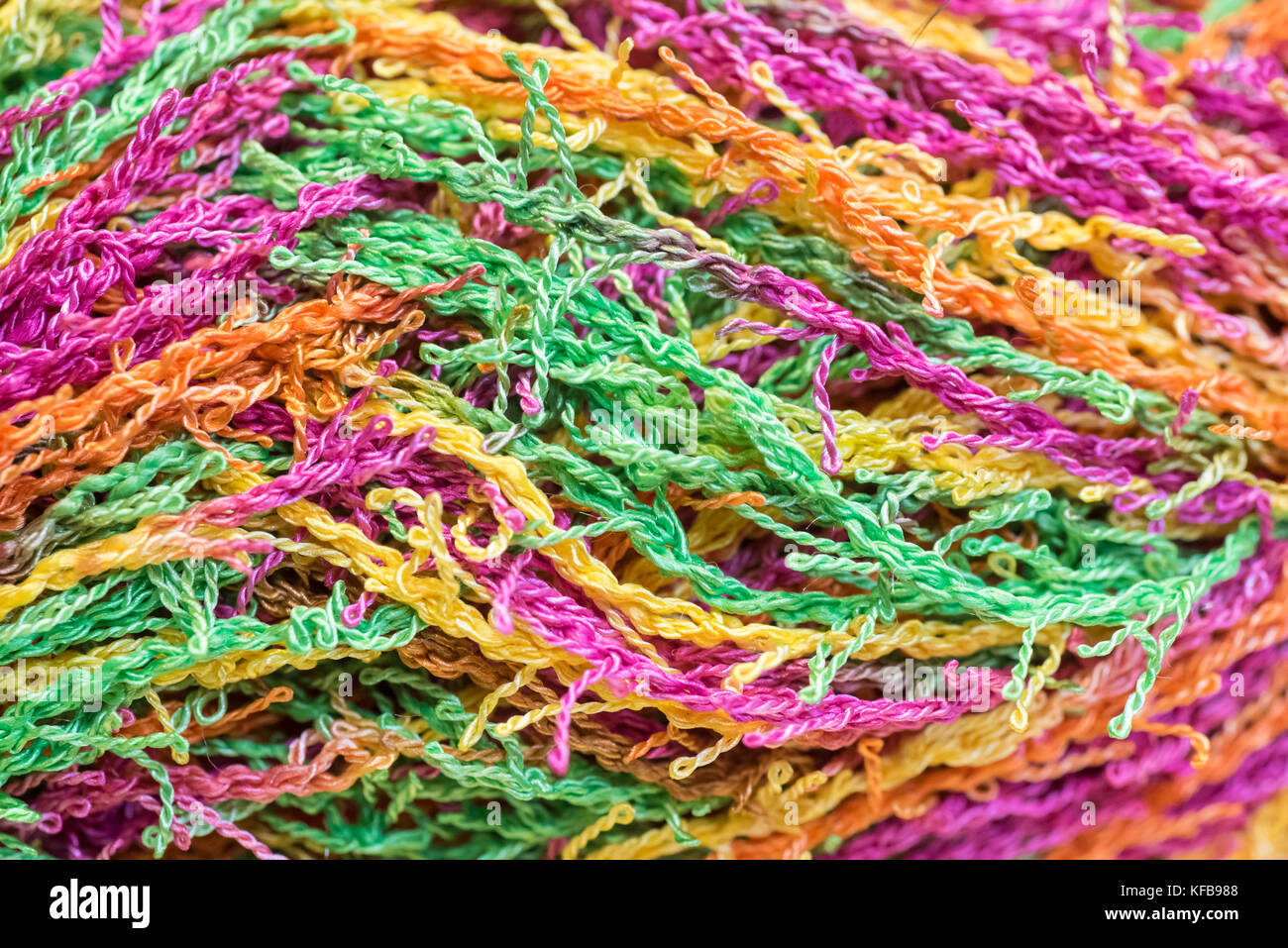 Wound skein of multicolored thread Stock Photo