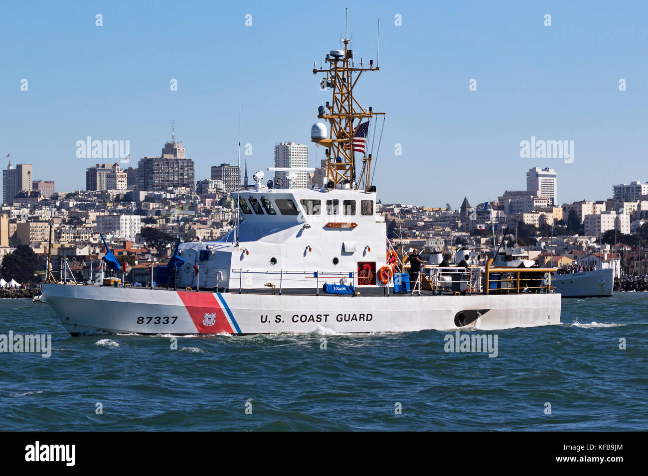 USCG patrol boat Sockeye Patrols San Francisco Bay during 2017 Fleetweek activities Stock Photo