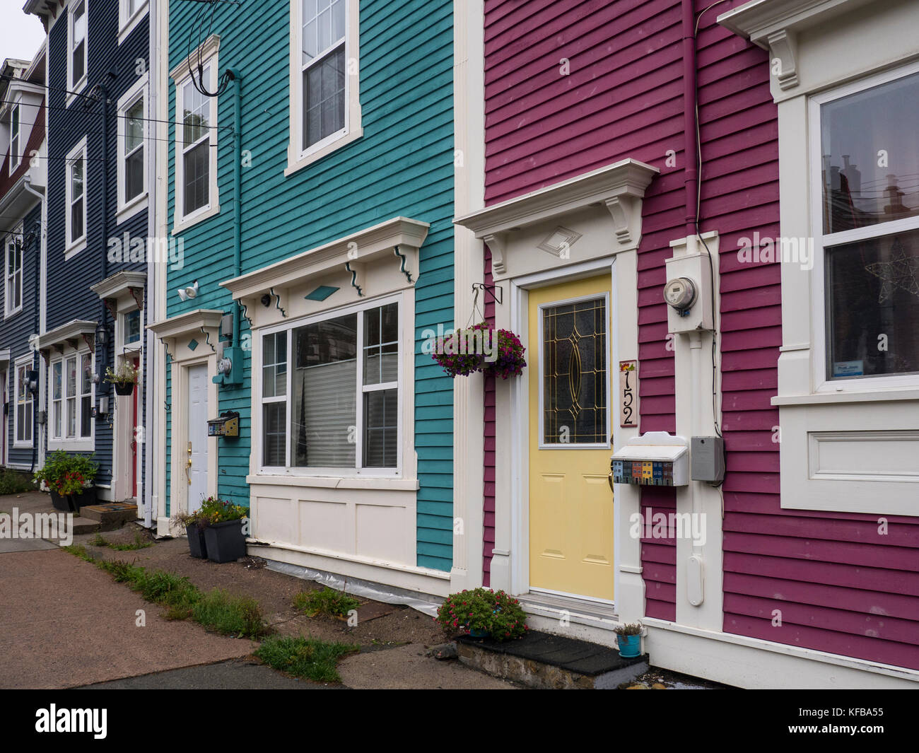 Row houses on Gower Street, St. John's, Newfoundland, Canada. Stock Photo