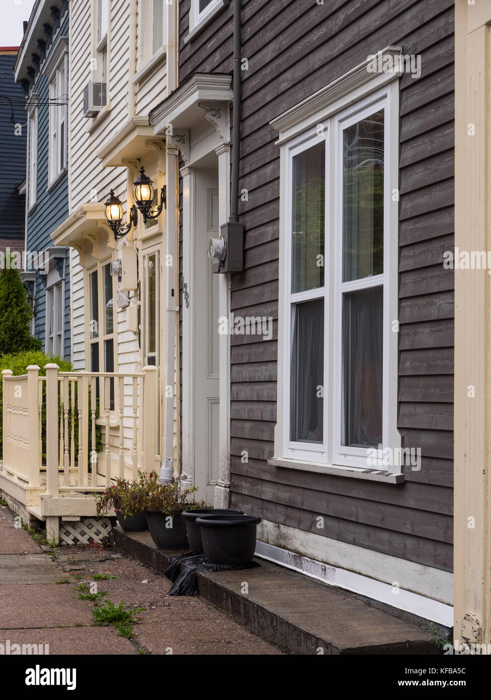 Row houses on Gower Street, St. John's, Newfoundland, Canada. Stock Photo