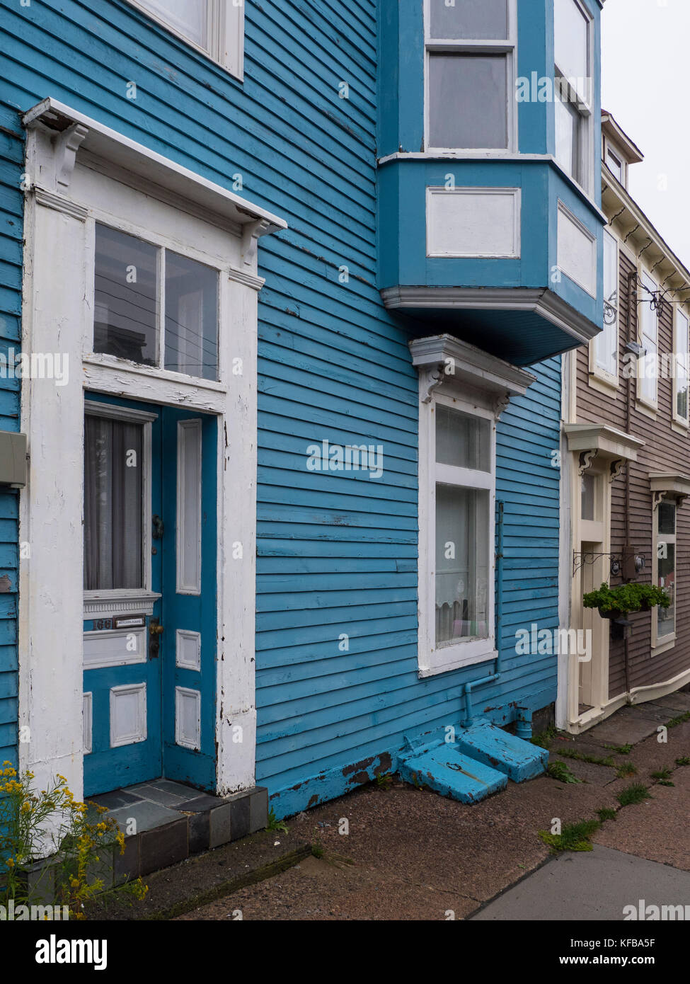 Row houses on Gower Street, St. John's, Newfoundland, Canada. Stock Photo