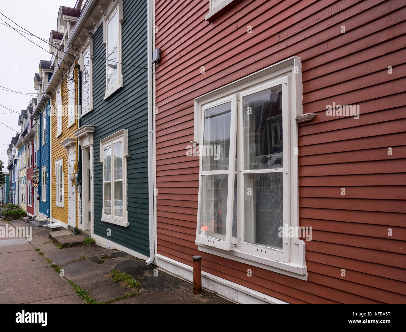 Row houses on Gower Street, St. John's, Newfoundland, Canada. Stock Photo