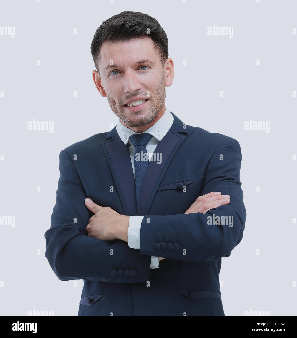 Portrait of a smiling business man. Isolated on white Stock Photo - Alamy