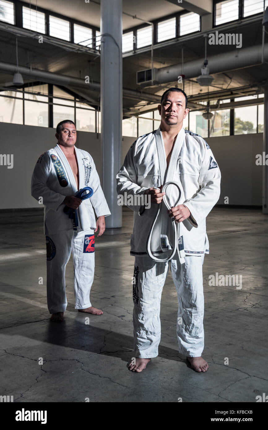 USA, Oahu, Hawaii, portrait of Jujitsu Martial Arts fighters Keith