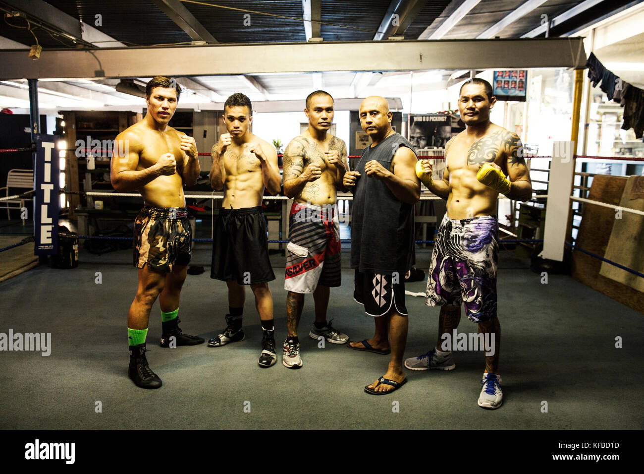 USA, Oahu, Hawaii, professional boxers and MMA Mixed Martial Arts