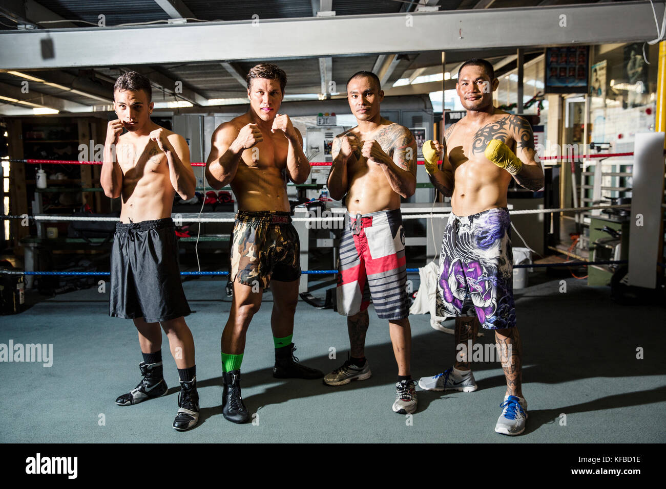 USA, Oahu, Hawaii, professional boxers and MMA Mixed Martial Arts