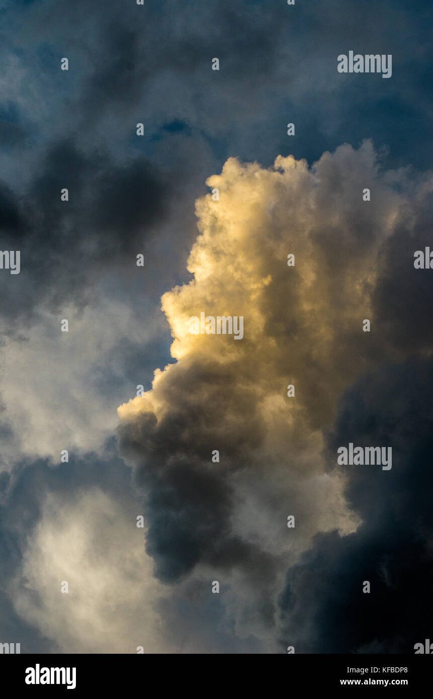 Dramatic sunset sky with colorful clouds after thunderstorm Stock Photo ...