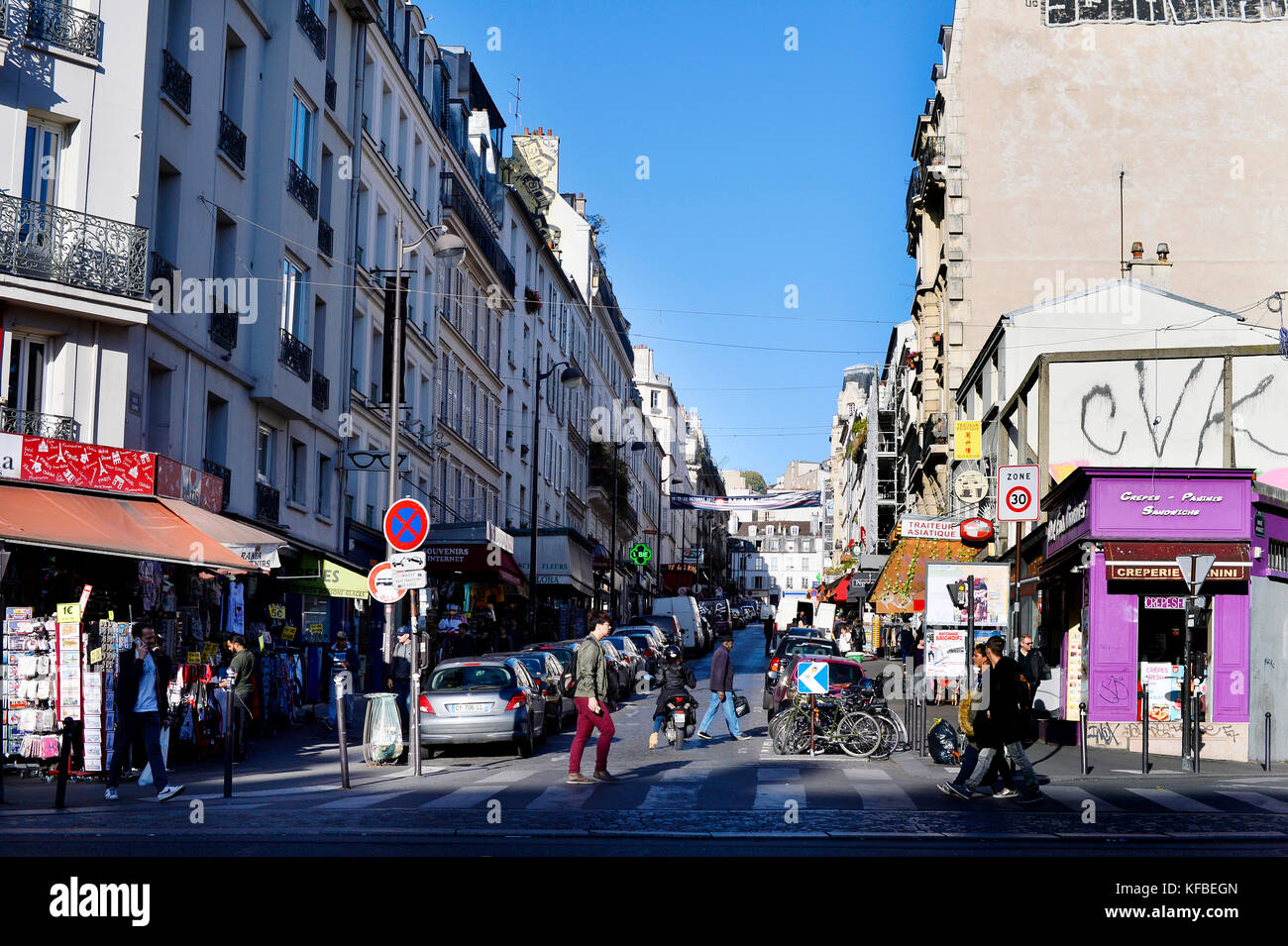 Rue Lepic, Paris 18th - France Stock Photo