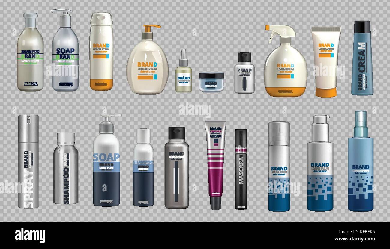Digital Vector Realistic Bottles Set Collection Mockup Stock Vector ...
