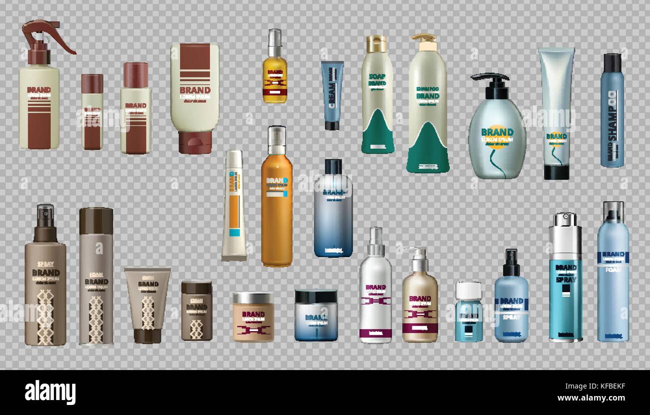 Digital Vector Realistic Bottles Set Collection Mockup Stock Vector ...