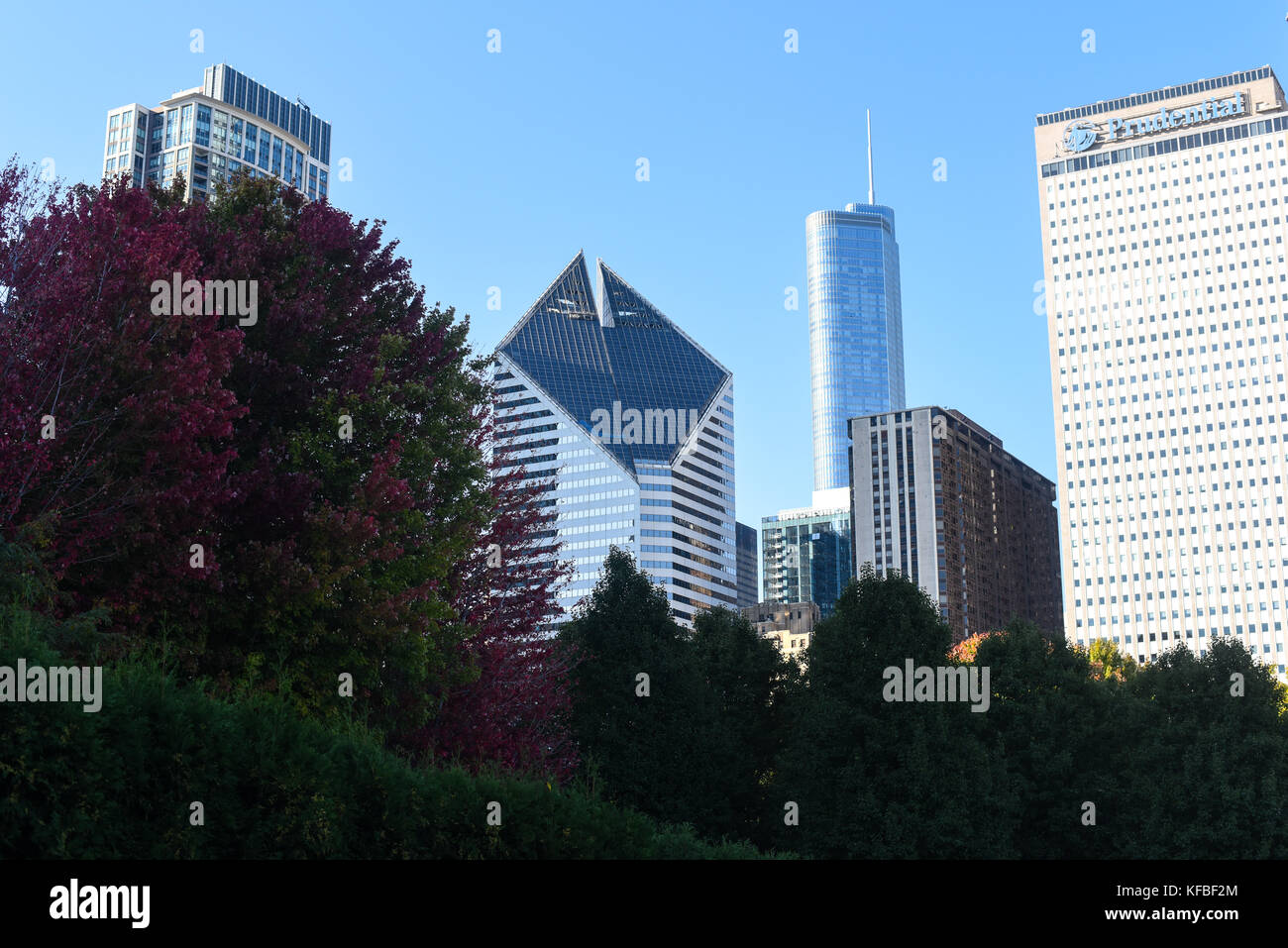 Chicago skyline view from Grant Park Stock Photo - Alamy