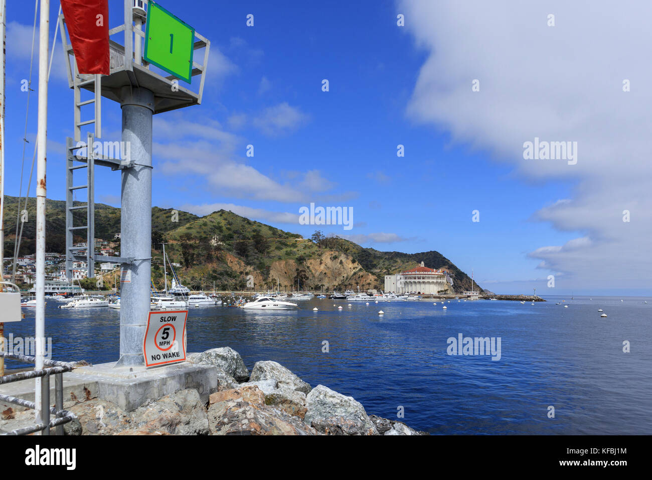 Navigation mark and light on the head of Catalina Island Cabrillo Mole