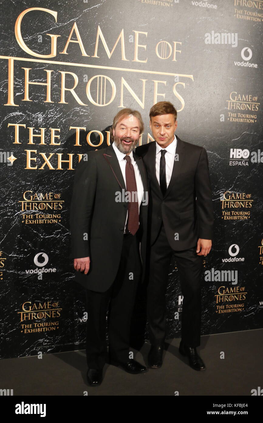 Barcelona, Spain. 26th Oct, 2017. Ian Beattie and Tom Wlaschiha. the great exhibition of game of thrones begins his world-wide tour in barcelona.26th October, Barcelona. Credit: Joma/Alamy Live News Stock Photo