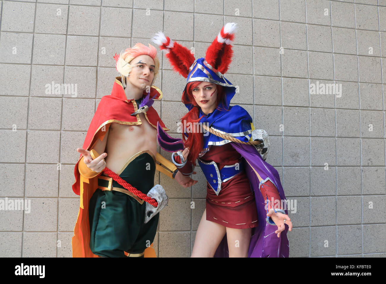 London UK. 27th October 2017. Cosplayers dress in their favorite comic character costumes at the  MCM Comic con convention held at the Excel Centre London Credit: amer ghazzal/Alamy Live News Stock Photo