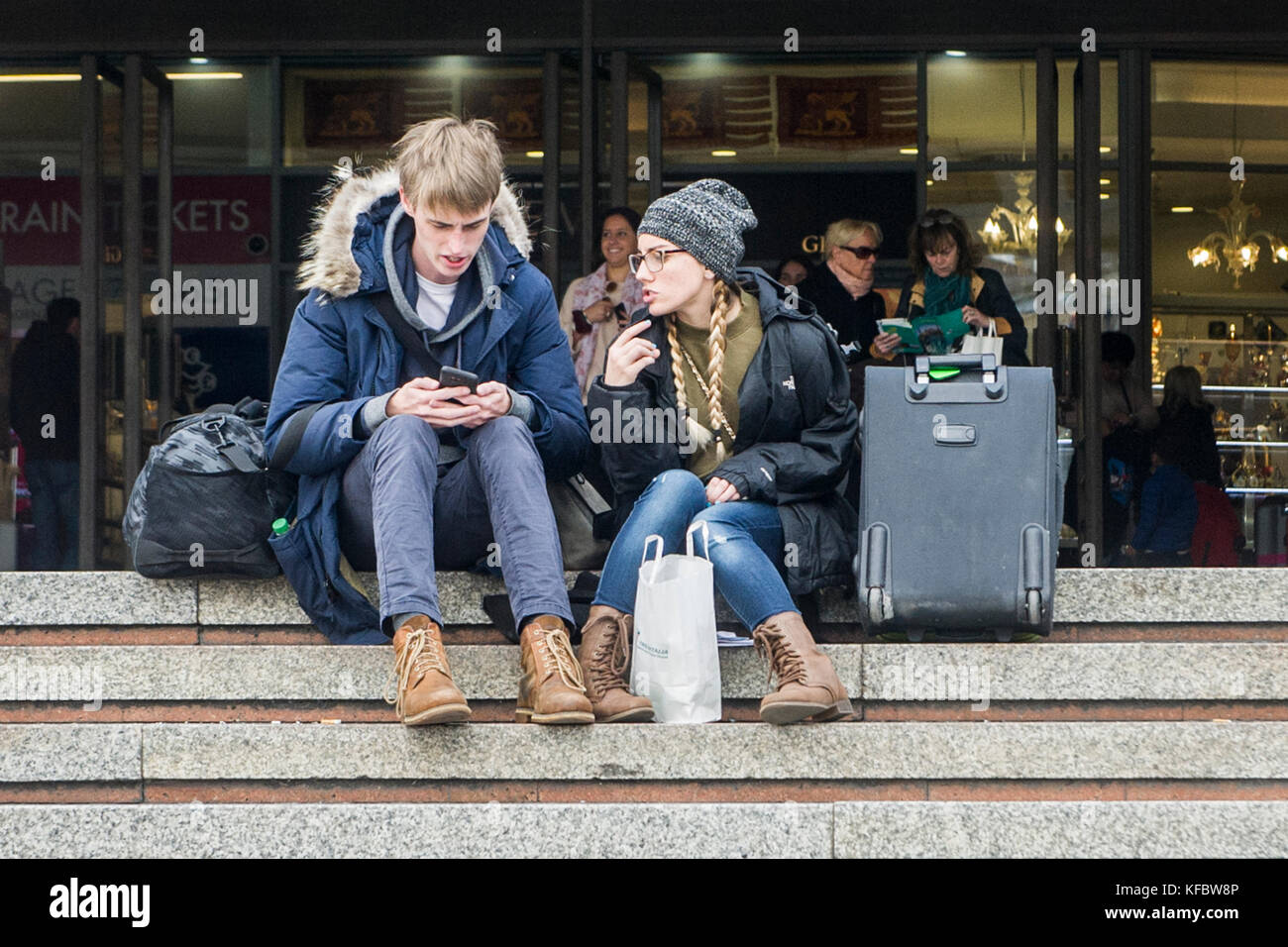 Venice, Italy 27 October, 2017. People wait to get a transportation