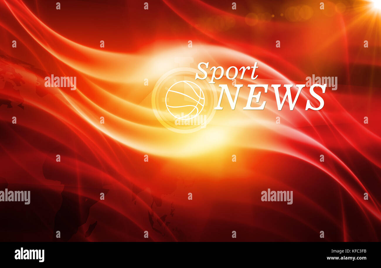 Graphical digital sport news background with news text Stock Photo Alamy