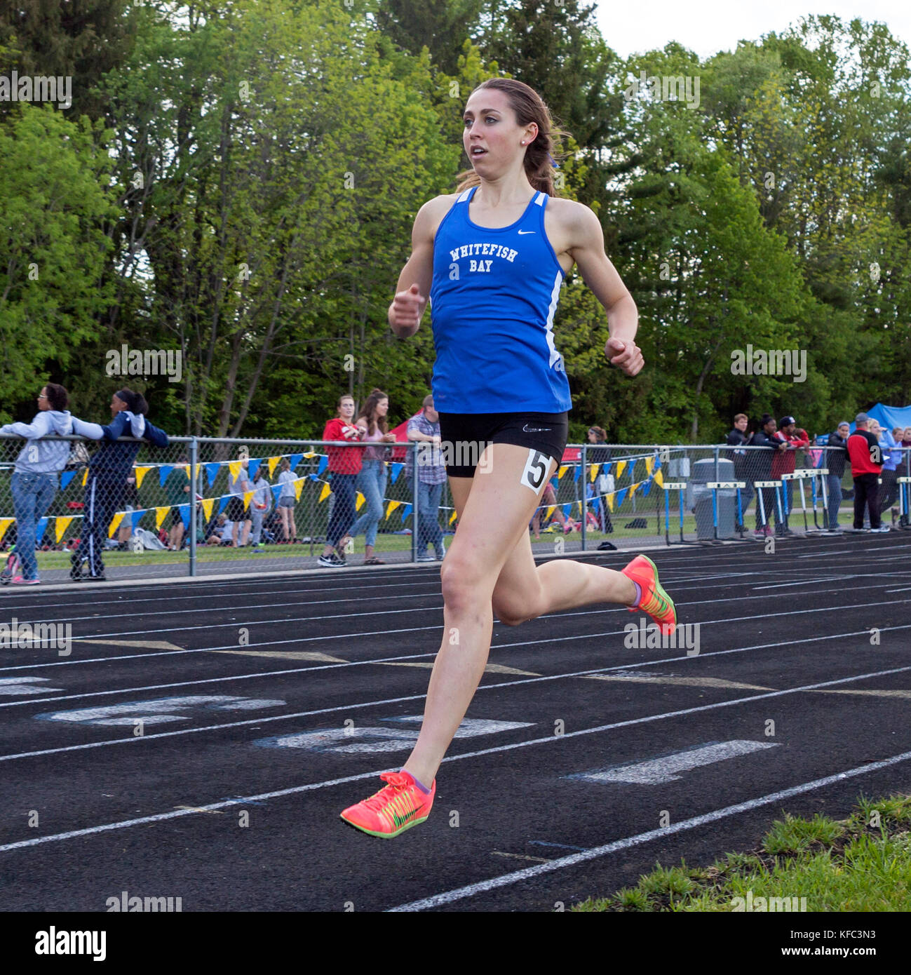 High school athletes compete in a track and field meet in Milwaukee