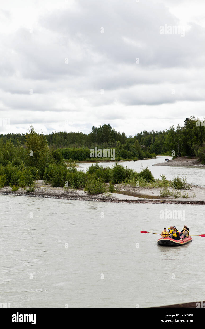 USA, Alaska, Talkeetna, rafters float the Talkeetna river Stock Photo
