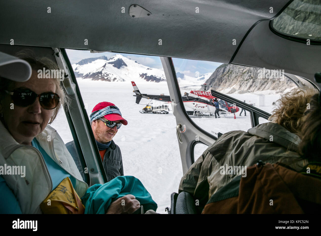 USA, Alaska, Juneau, a view from inside the helicopter, Helicopter