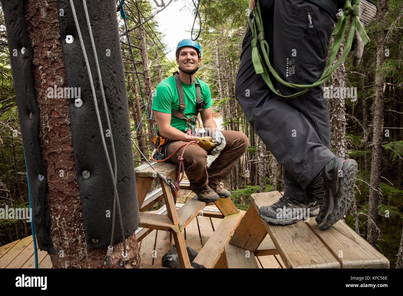 USA Alaska, Sitka, the Grizzly Falls Zipline Expedition in the area of