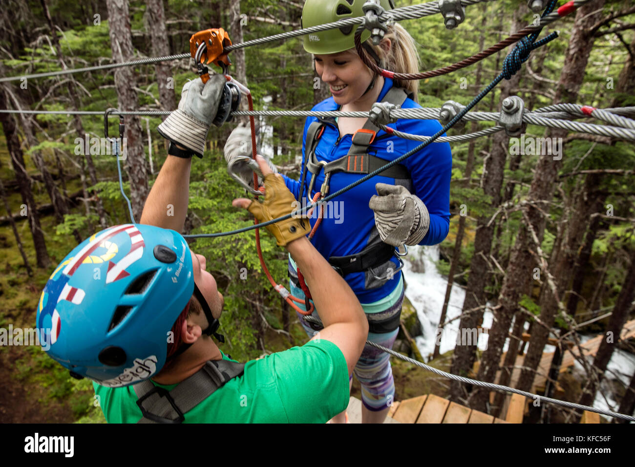 USA Alaska, Sitka, participants prepare for their 4hour adventure